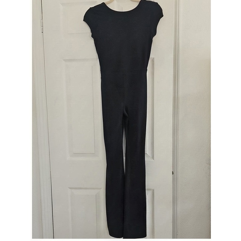 JoyLab Womens Knit Low-Back Flare Active Bodysuit Black Large Jumpsuit - Picture 3 of 5